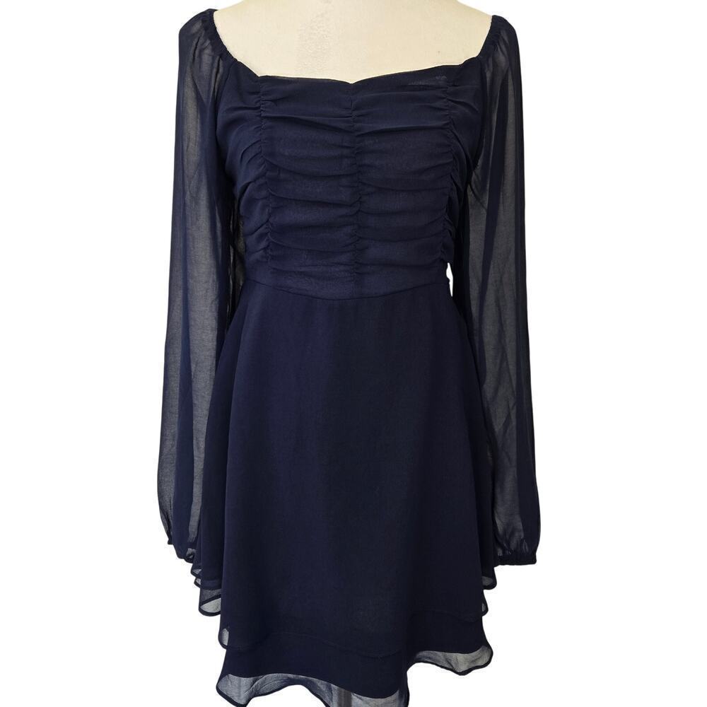 NWT Altar'd State Long Sleeve Smocked Mini Dress Fairygoth Romantic Babydoll M